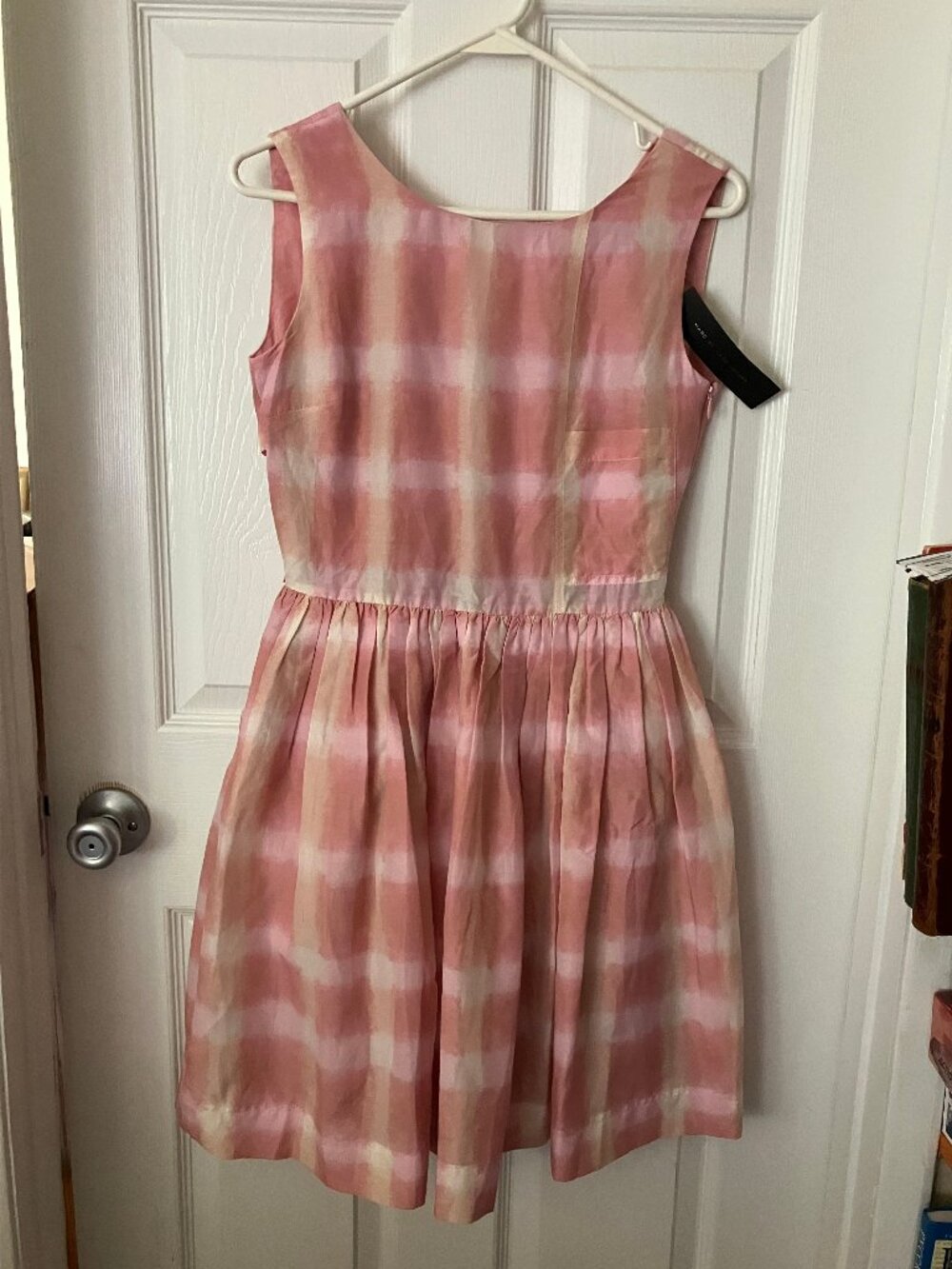 MARC by MARC JACOBS Mini Sleeveless Dress Pink/Beige blurred gingham pattern 4
